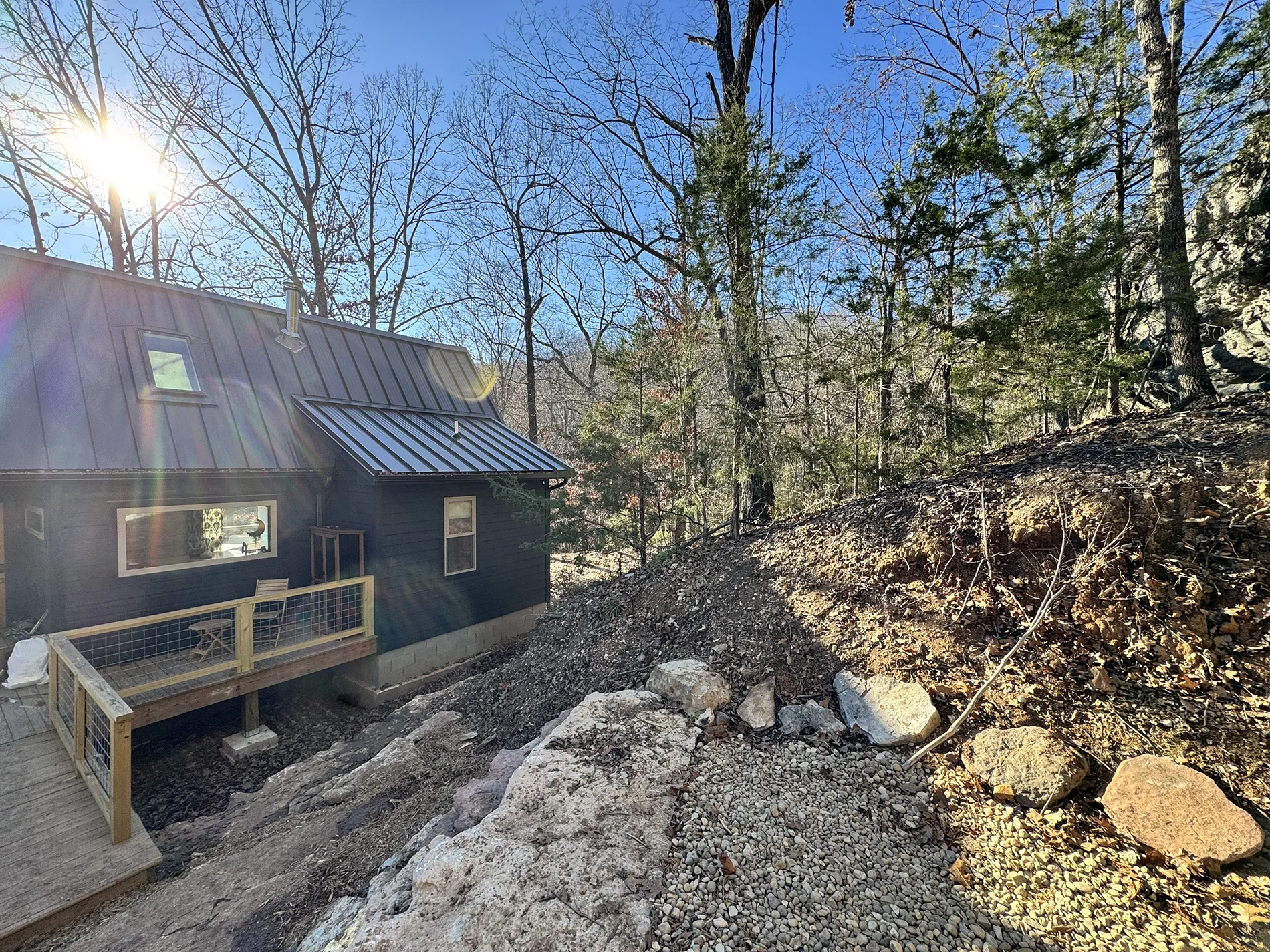 Cabin Firepit Cabin Side View
